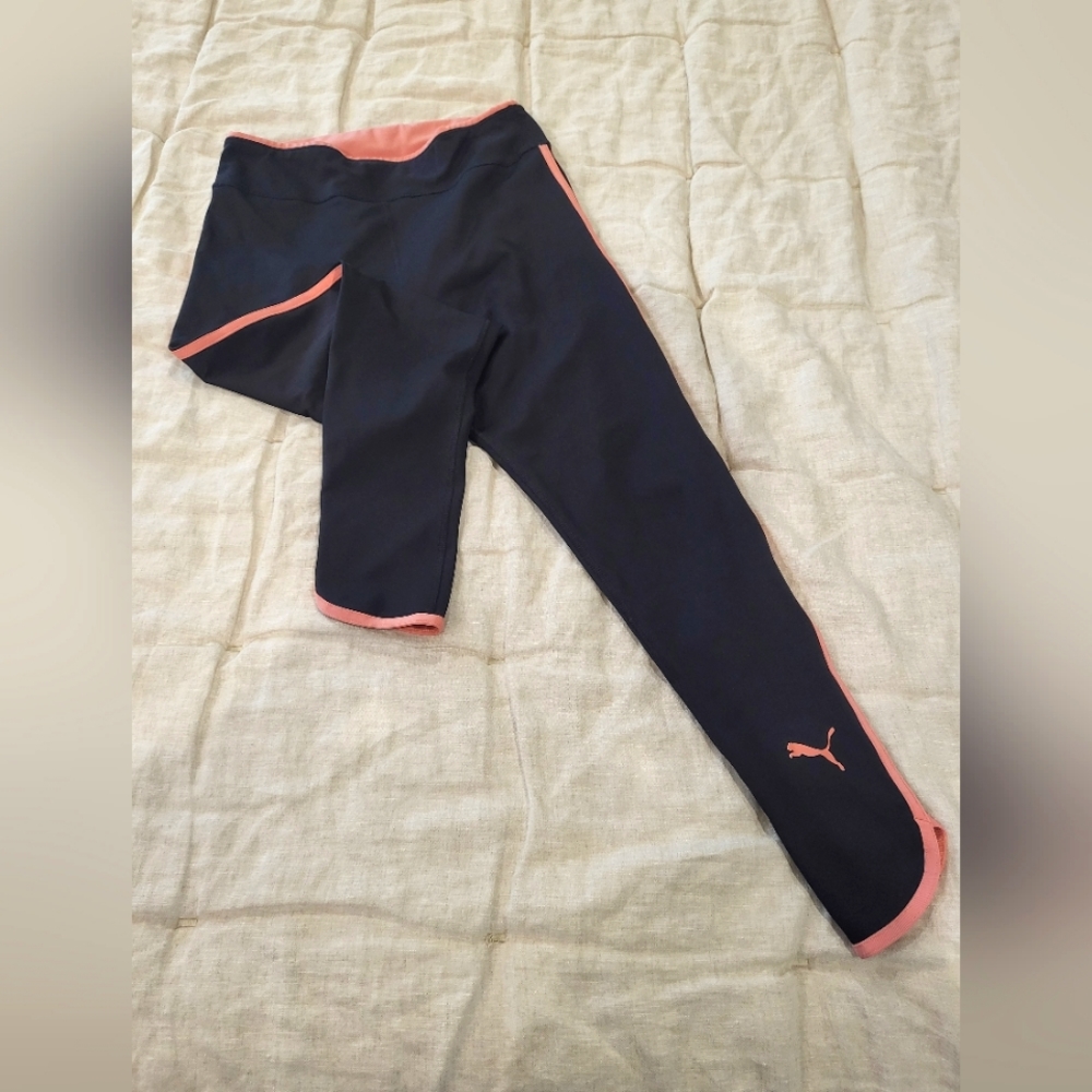 Puma high waisted leggings 7/8 pink and black
